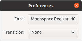 A preference dialog